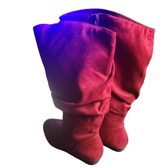 Red Gradient Heeled Boots 8W women's - Picture 4 of 9